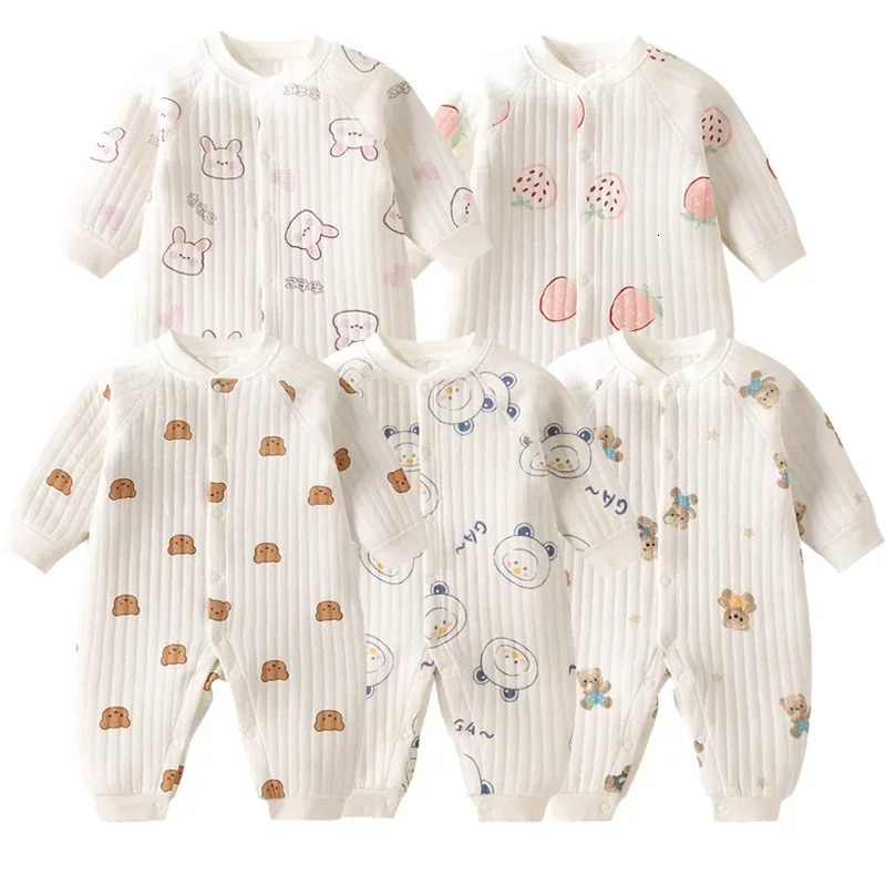 Baby Clothes born 100% Cotton Long Sleeve Bodysuits Onepieces Knitting Jumpsuits For Outfit 240220