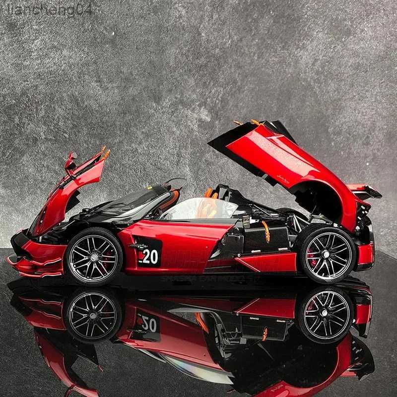 Diecast Model Cars New 1/18 Pagani Huayra BC Alloy Sports Car Model Diecast Metal Racing Car Vehicle Model Sound and Light Simulation Kids Toy Gi-image-945399375