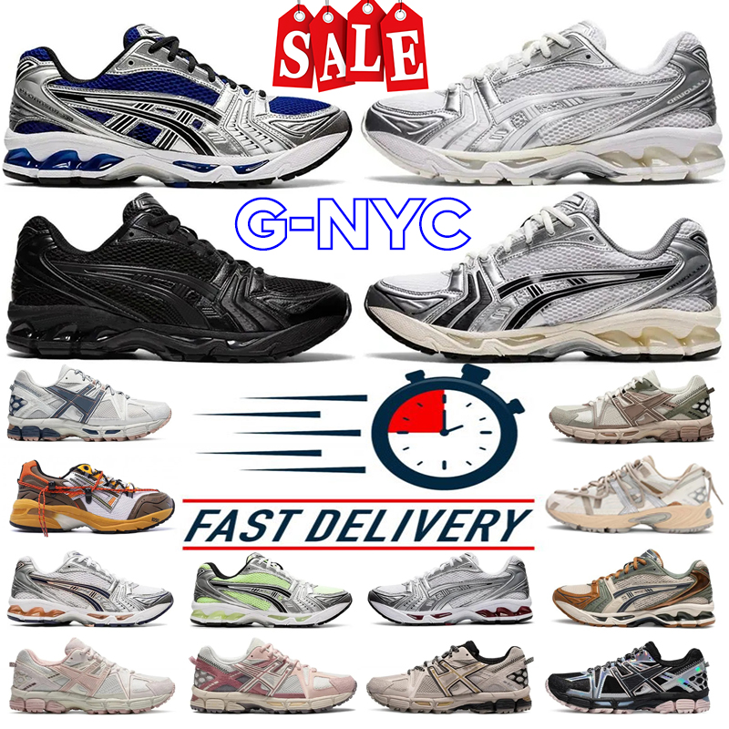 Chaussures de course de créateurs Gel Kahana8 Gel-Kayano 14 Low Top Athletic Hommes Femmes Baskets Sports de plein air Baskets Obsidian Gris Crèm