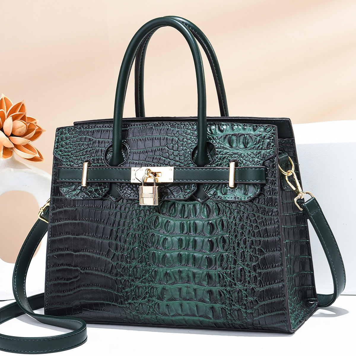 Sac à bandouliers en gros de dames élégants sacs à main en cuirs en relief élégants sacs de mode de mode solide sac à main Crocodile simple 9988