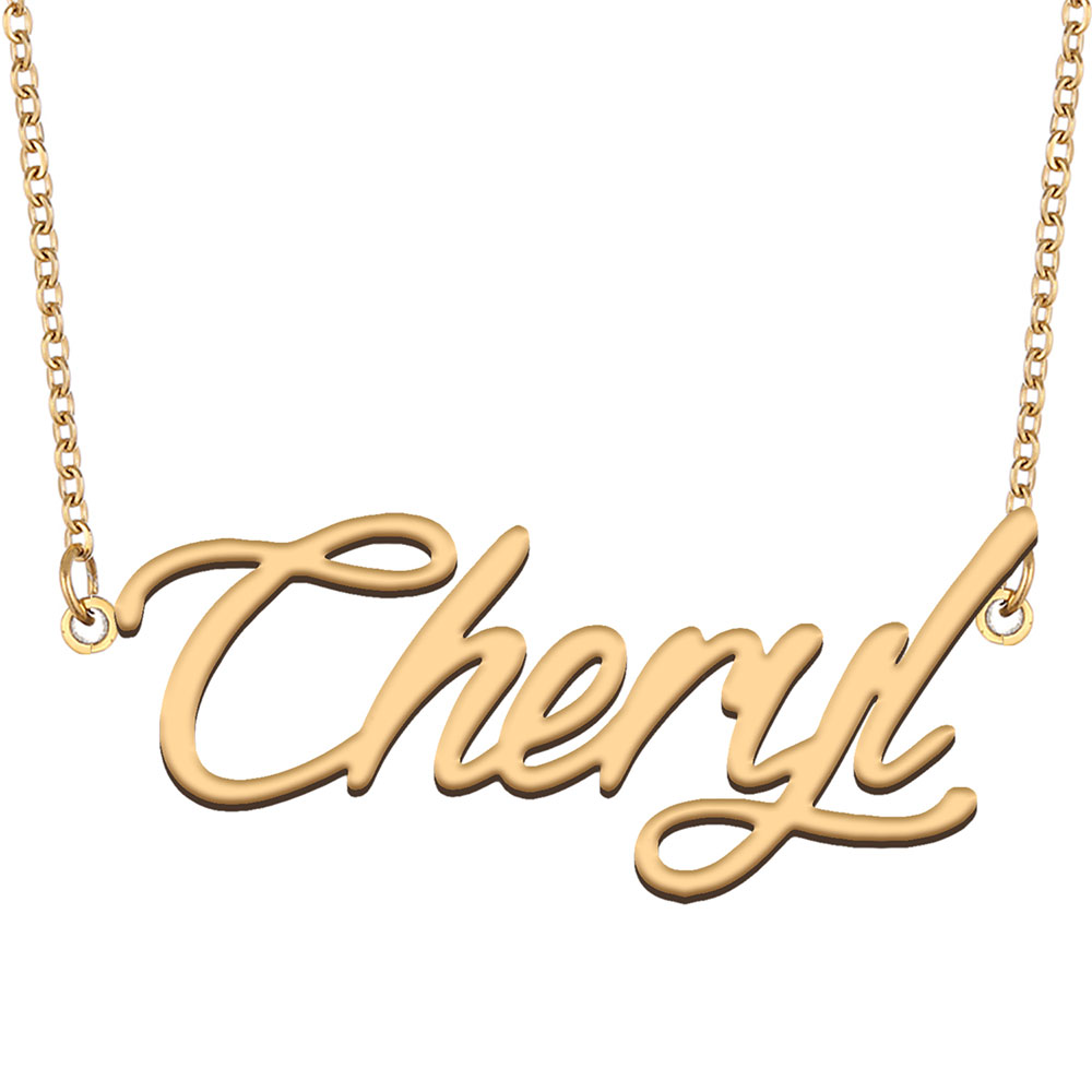 Cheryl Name Necklace Pendant for Women Girls Birthday Gift Custom Nameplate Kids Best Friends Jewelry 18k Gold Plated Stainless Steel-image-530517664