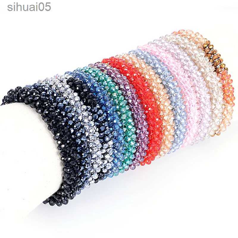 Beaded Miasol Boho Crystal Elastic Bracelets Bangles For Women Kristal Vintage Stretch Bohemian Hair Band Femme Multi-function Jewelry YQ240226-image-945773135