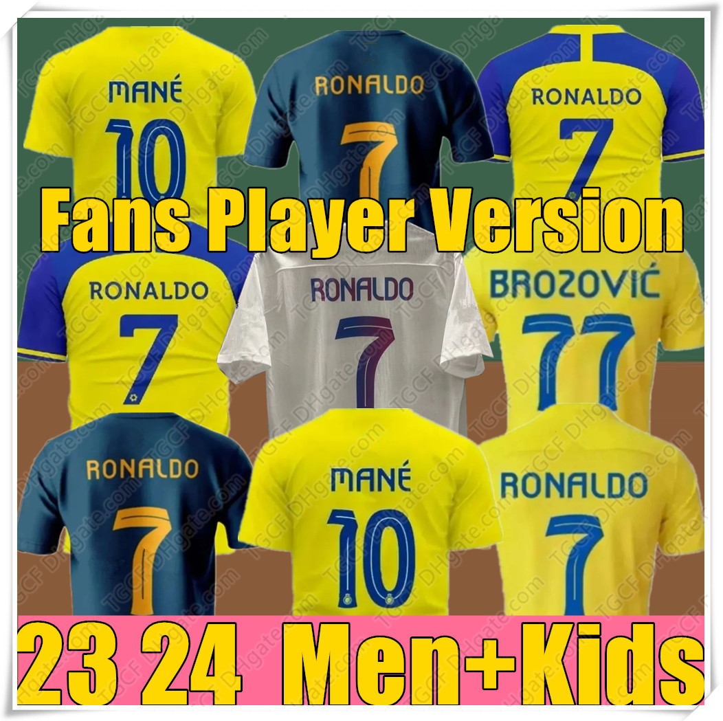 22 23 24 Maillots de football Al Nassr FC Ronaldo Accueil Maillot de football CR7 Gonzalo Martinez Talisca Ghislain Konan Vincent Aboubakar homme