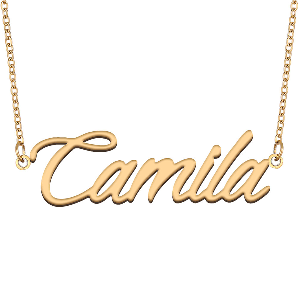 Camila Name Necklace Gold Pendant for Women Girl Birthday Gift Custom Nameplate Kids Best Friends Jewelry 18k Gold Plated Stainless Steel-image-530292304