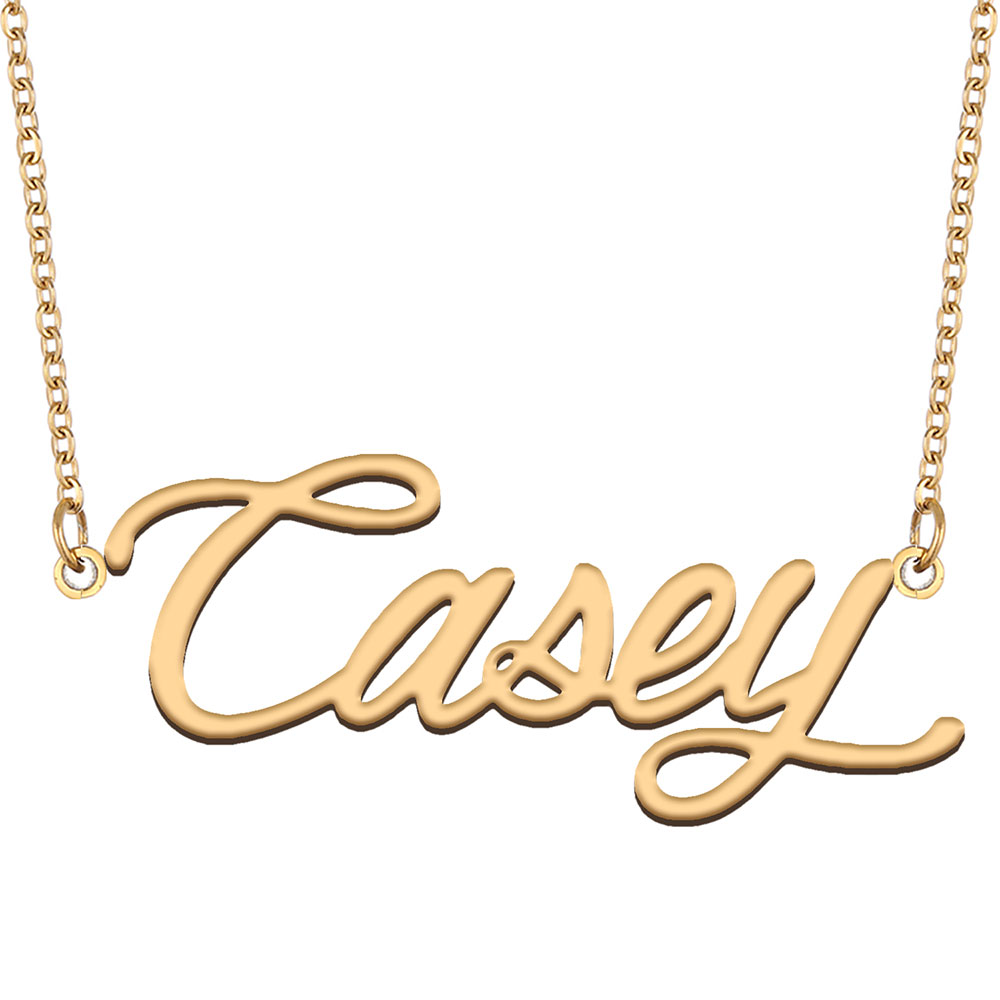 Casey Custom Name Necklace Personalized Pendant for Men Boys Birthday Gift Best Friends Jewelry 18k Gold Plated Stainless Steel-image-601548222