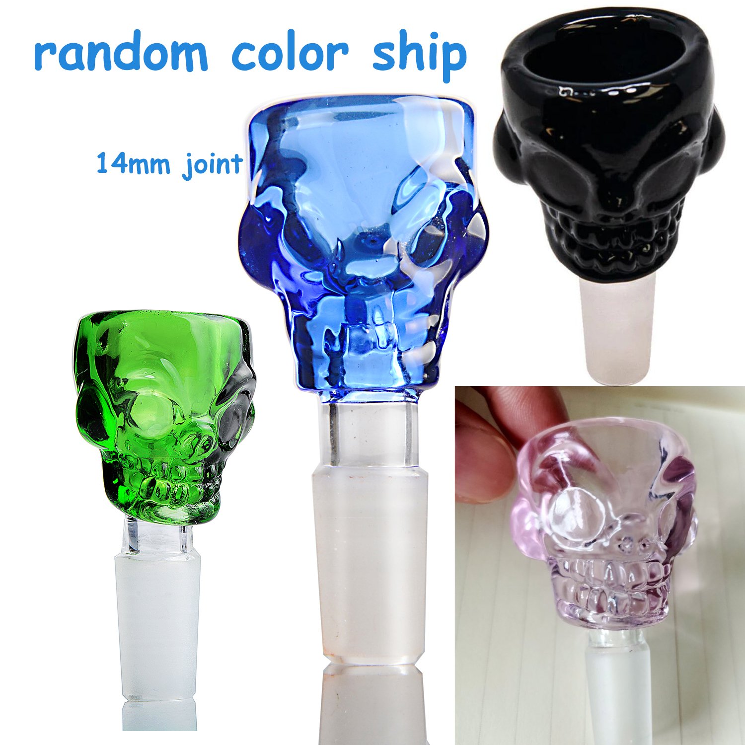 smoking pipes 14mm joint male female bowls Skull head modeling-image-407857494