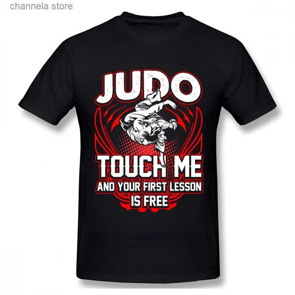 Men's T-Shirts Judo Mens O-neck T Shirt Me And Your First Lesson Is-free T Shirt Graphic Print Homme O-neck Tee Shirt T240227-image-946501211