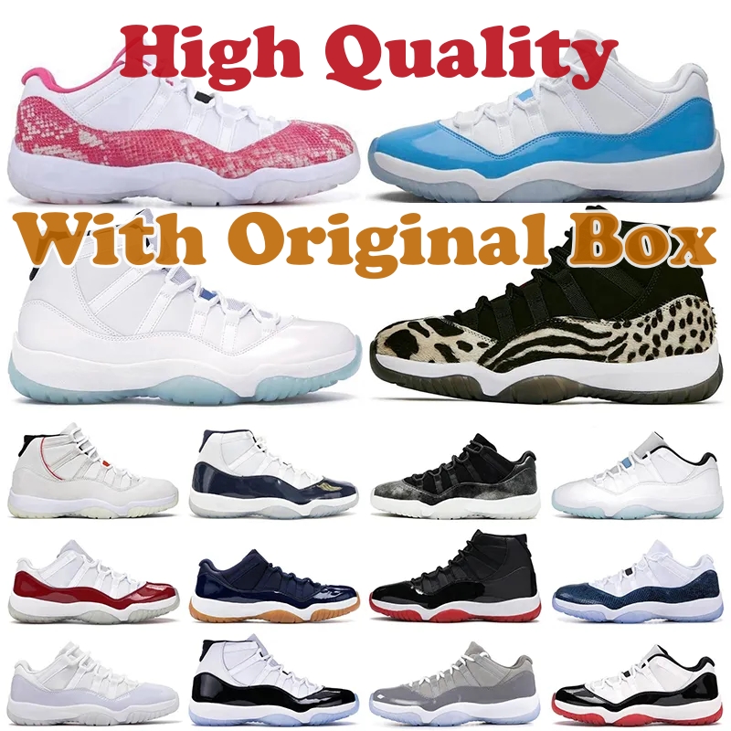 With Box 11 Cherry 11s Basketball Shoes Men Women Cement Grey Yellow Snakeskin Midnight Navy Pure Violet Cap And Gown Bred Jumpman 11 Sports Sneaker