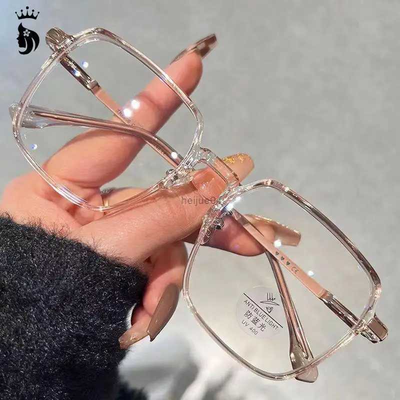 Eyeglass Frame Fashionable Anti Blue Light Glasses Women Men Big Frame Transparent Eyeglasses Unisex Optical Eyewear-image-945999866