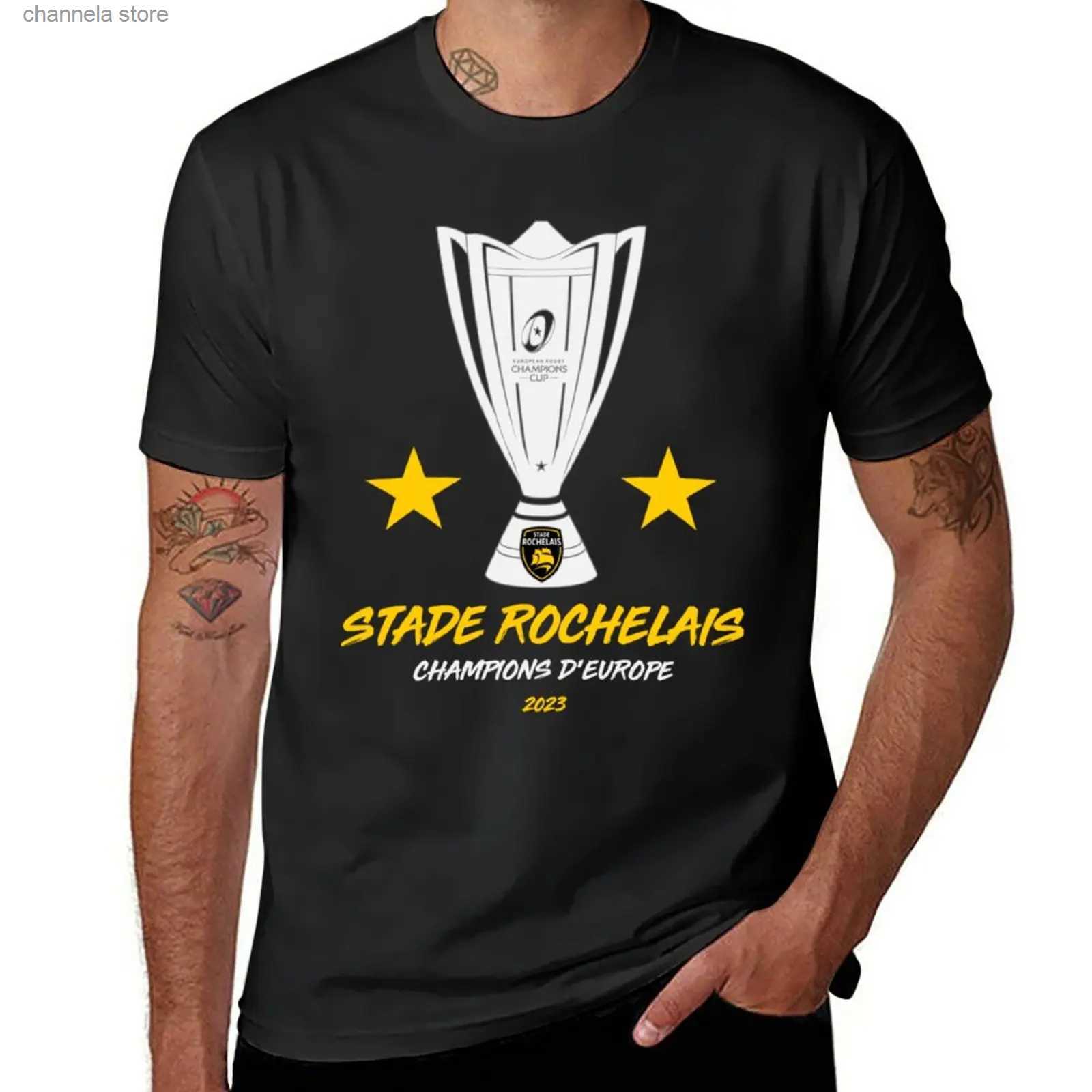 Men's Tank Tops New Stade Rochelais Rugby T-Shirt Short sleeve tee Short t-shirt tshirts for men T240227-image-946165291