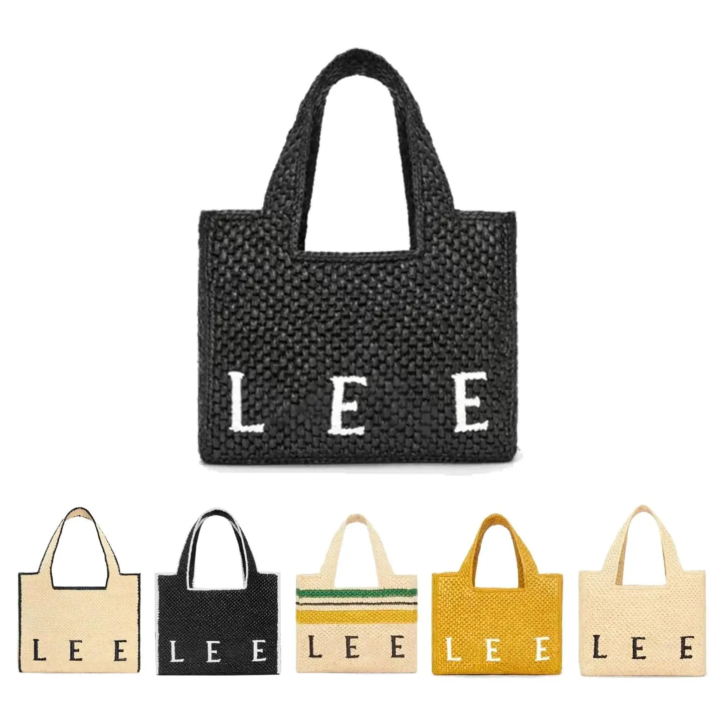 2size Luxury Designer bags Line weave Straw Raffias Font tote Bag 10a shopper weekend pochette summer beach Clutch Shoulder Bags Womens mens woven Cross Body hand bag 