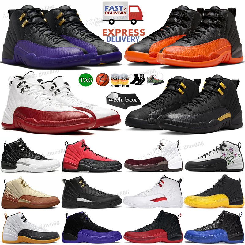 Jumpman 12 Cherry 12s mens basketball shoes Red Taxi Black Wolf Grey White Field Purple Brilliant Orange Dark Concord Flu Game Royalty men trainers