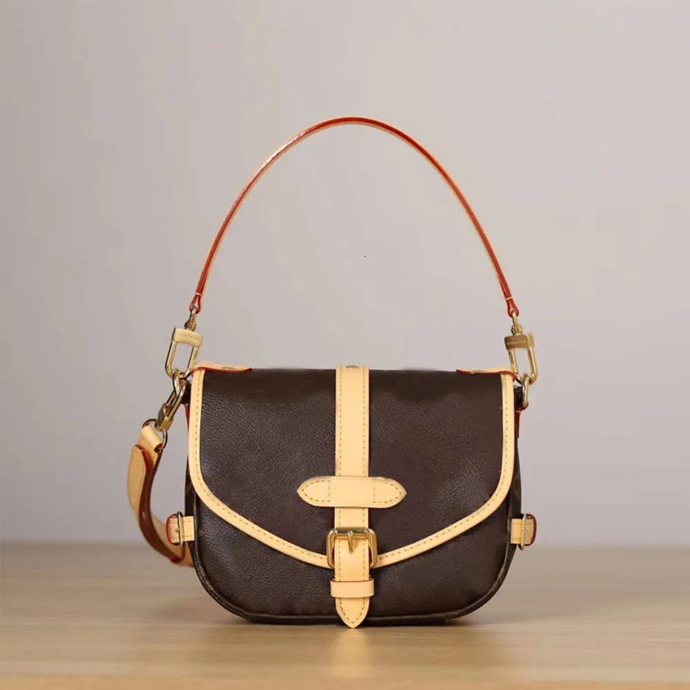 Saumur BB Bag Shoulder Bag Crossbody Tote Handbag Women Fashion Luxury Designer Messenger Bag TOP Quality Purse Pouch Saddle shoulder bag Brown M-image-946612458