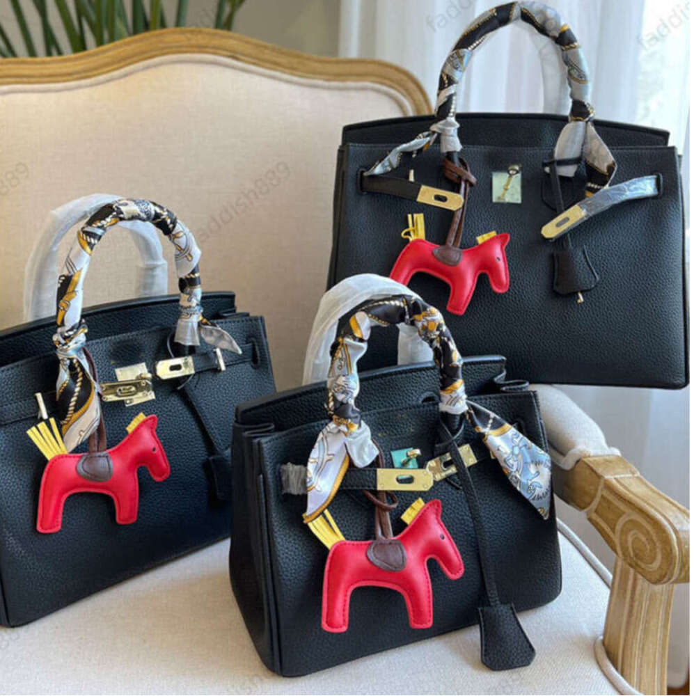 Tote Bag Large Handbag Women Shoulder Bags Shopping Cowhide Grain Genuine Leather Plain Gold Metal Buckle Quality Flap Letter Print 25/30/35cmBirkin bag DS3GD 