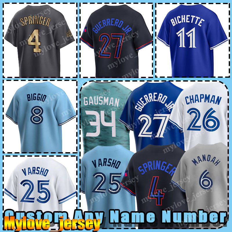 27 Vladimir Guerrero Jr 4 George Springer 2024 City Connect Jersey Baseball Blue Jays Bo Bichette Roberto Aloma Daulton Varsho Davis Schneider Al-image-945023180