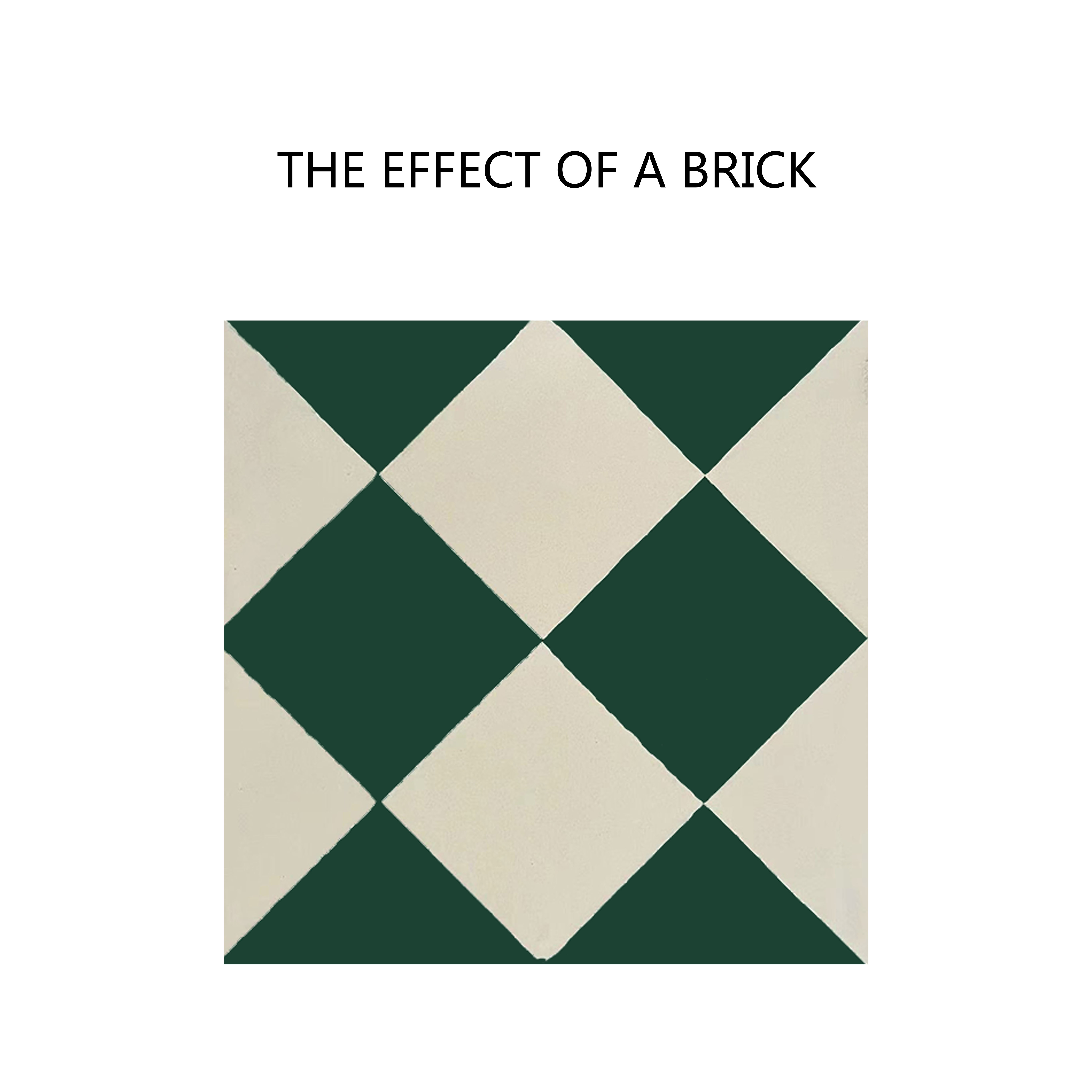 Handmade cement tile green and white quadrilateral geometric pattern combination-image-984290161