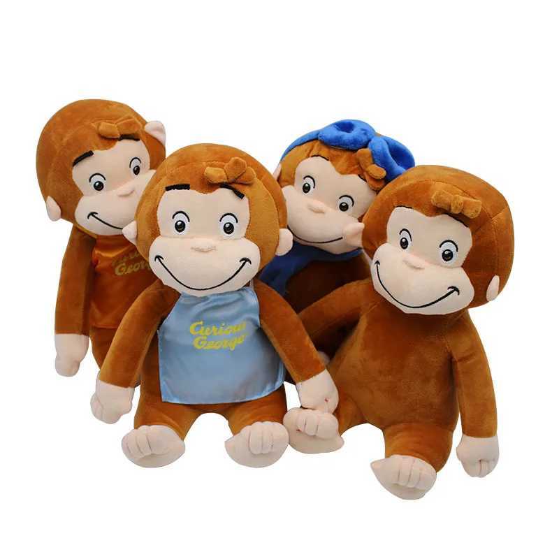 Stuffed Plush Animals Curious George Cavay Cute Plush Monkey Toy 30cm C251115-image-1084814294
