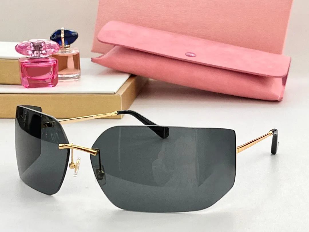 Fashion designer 54Y sunglasses for women unique metal curved lens frameless glasses summer avant-garde star same style Anti-Ultraviolet protecti-image-984371516
