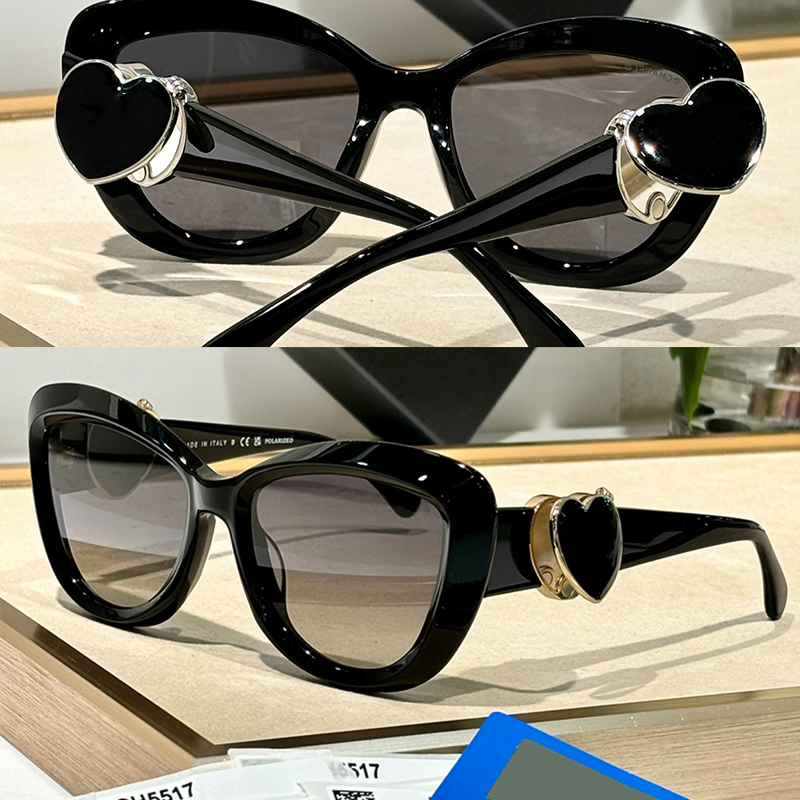 BUTTERFLY SUNGLASSES Mirror Cat Eye Acetate frame Designer sunglasses For Women Luxury sunglasses CH5517 Anti-UV400 Radiation Protection Sun Glas-image-986623355