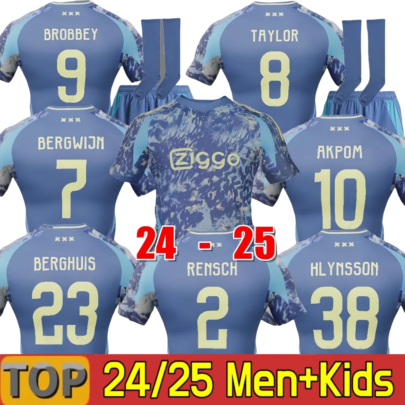 24 25 Fans Joueur Akpom Jerseys de football Mikautadze Berghuis Troisième kit noir van den Boomen Bergwijn Marley 2024 2025 SOSA FOOTBOOK Shirts