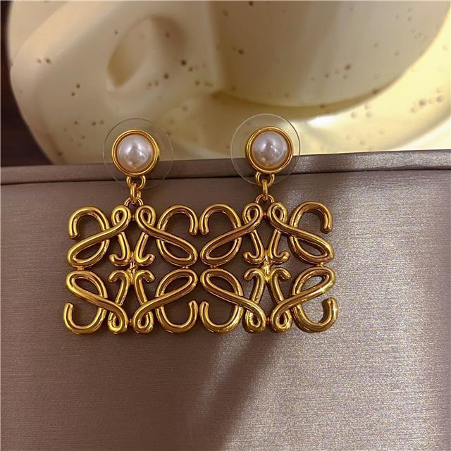 luxury Fashion Brand Geometric Gold stud Earrings plated 18K Gold Earrings Designer for Women Wedding Jewelry Chirstmas Gift