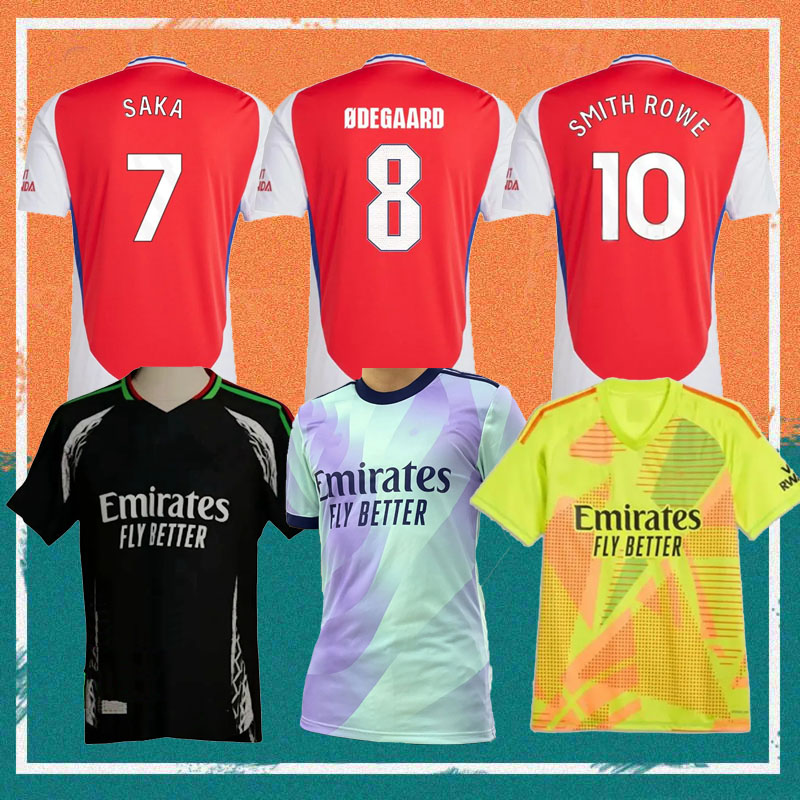 24/25 Gunners G.JESUS HAVERTZ Soccer jerseys 2024 THOMAS TROSSARD RICE TIERNEY SMITH ROWE Shirt SALIBA ODEGAARD SAKA MARTINELLI Football kids kit Uniforms 