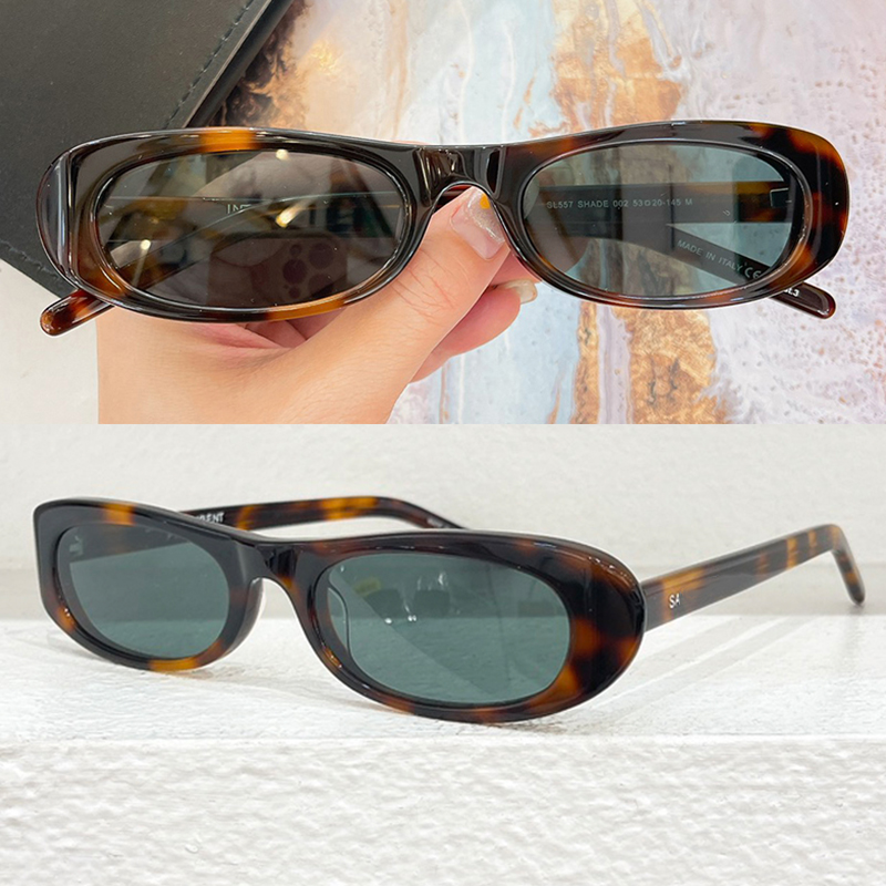 Mini Shade Sunglasses Femme Femme des lunettes de soleil Des lunettes de soleil Cat Cat Oeil With Nylon Lenses SL 557 Fashion Style Sun Glasses A