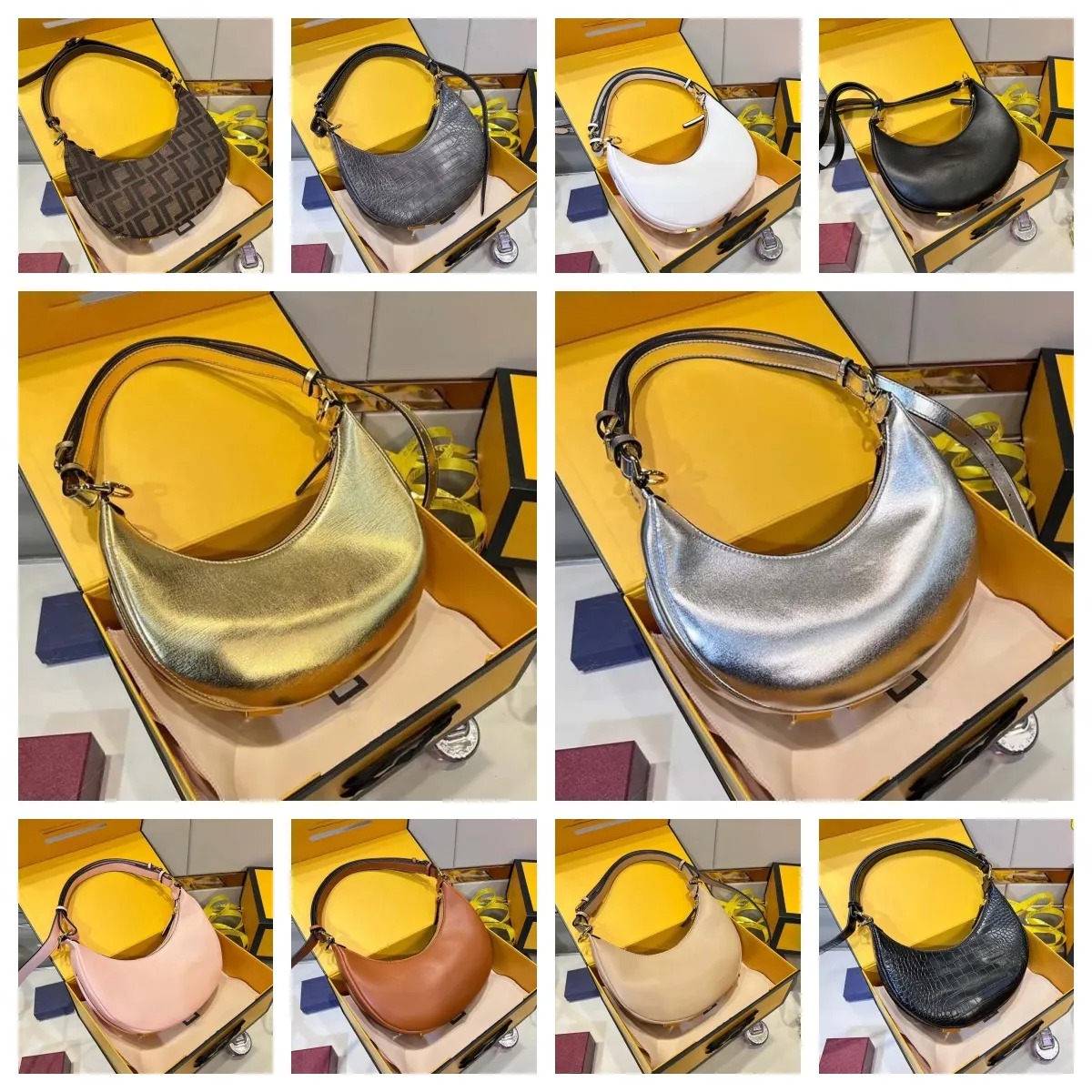 High Quality Designer Bag Handbags Fashion Leather Bag Shoulder Bags Crossbody Purses Designer Woman Handbag Bags Classic Wallet Half Moon Solid-image-984994917