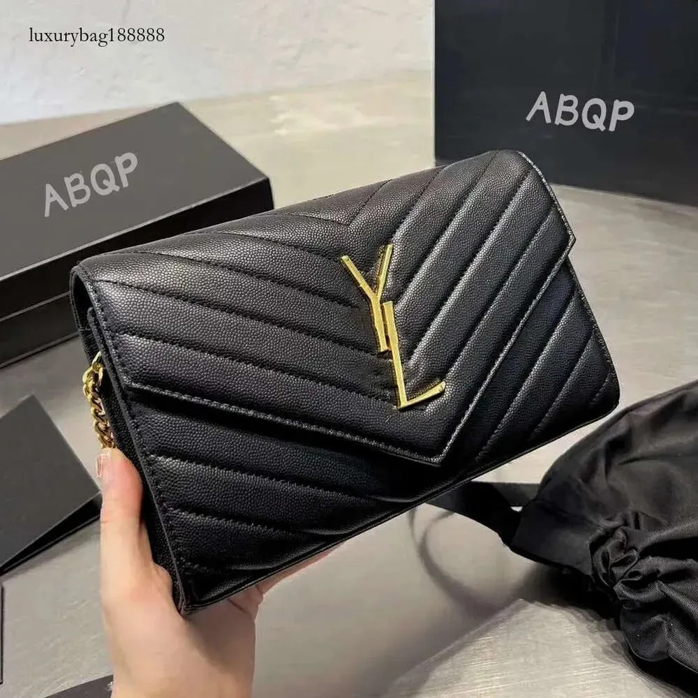 High Quality Designer Bag Womens Wallet Black Handbag Caviar Bags Gold Chain Bag 23cm Classic Flap Designer Shoulder Bag Luxury Crossbody Aysls D-image-985030277