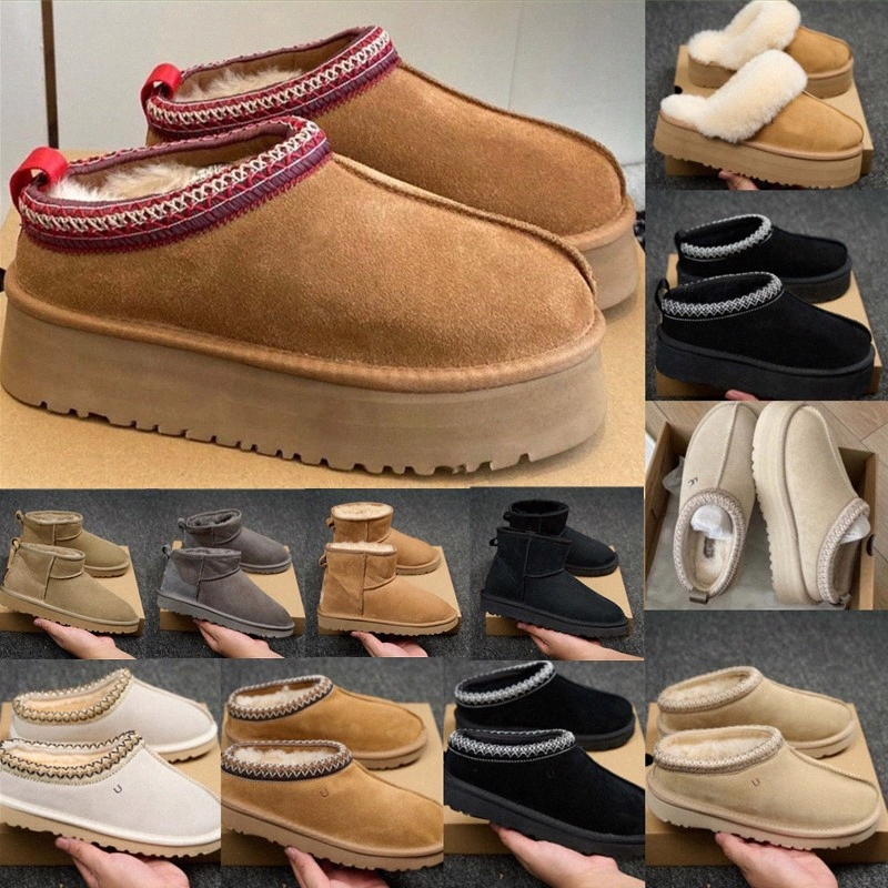 Designer slippers Slippers Tasman Australia shoes Fur Slips womens mens Mustard Seed Classic Ultra Mini Platform Boots Les Suede Wool Blend Winte