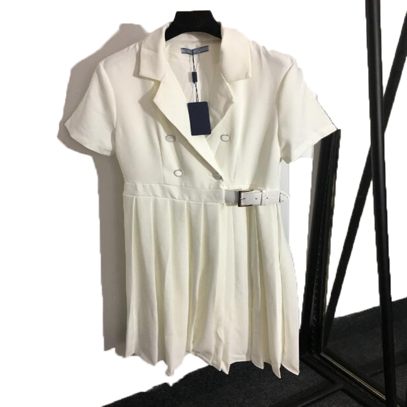 Fashion Luxury Designer Womens T-shirt Robe Brand Hip Robes Hip White Short Short Round Cou Zip Jupe moelleuse Robes Tops Femmes de haute qualité