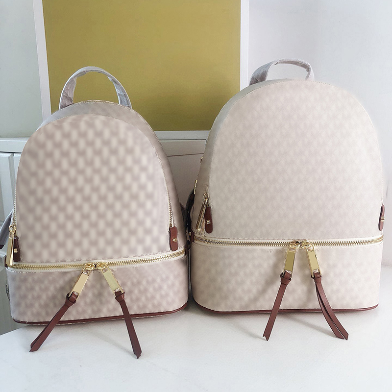 Designer backpack for woman book mkors bag high quality fashion backpacks travel back pack kor classic brown flower leather satchel m books k han-image-985154399