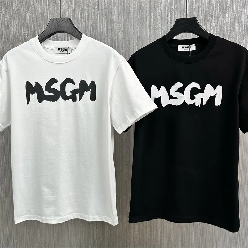 Designer summer MSGM Tshirts Tops Lettering Short Sleeves C1 MSGM Womens Dice Printed Tshirts Round Neck Pullover Couples Tee Cotton High Street -14