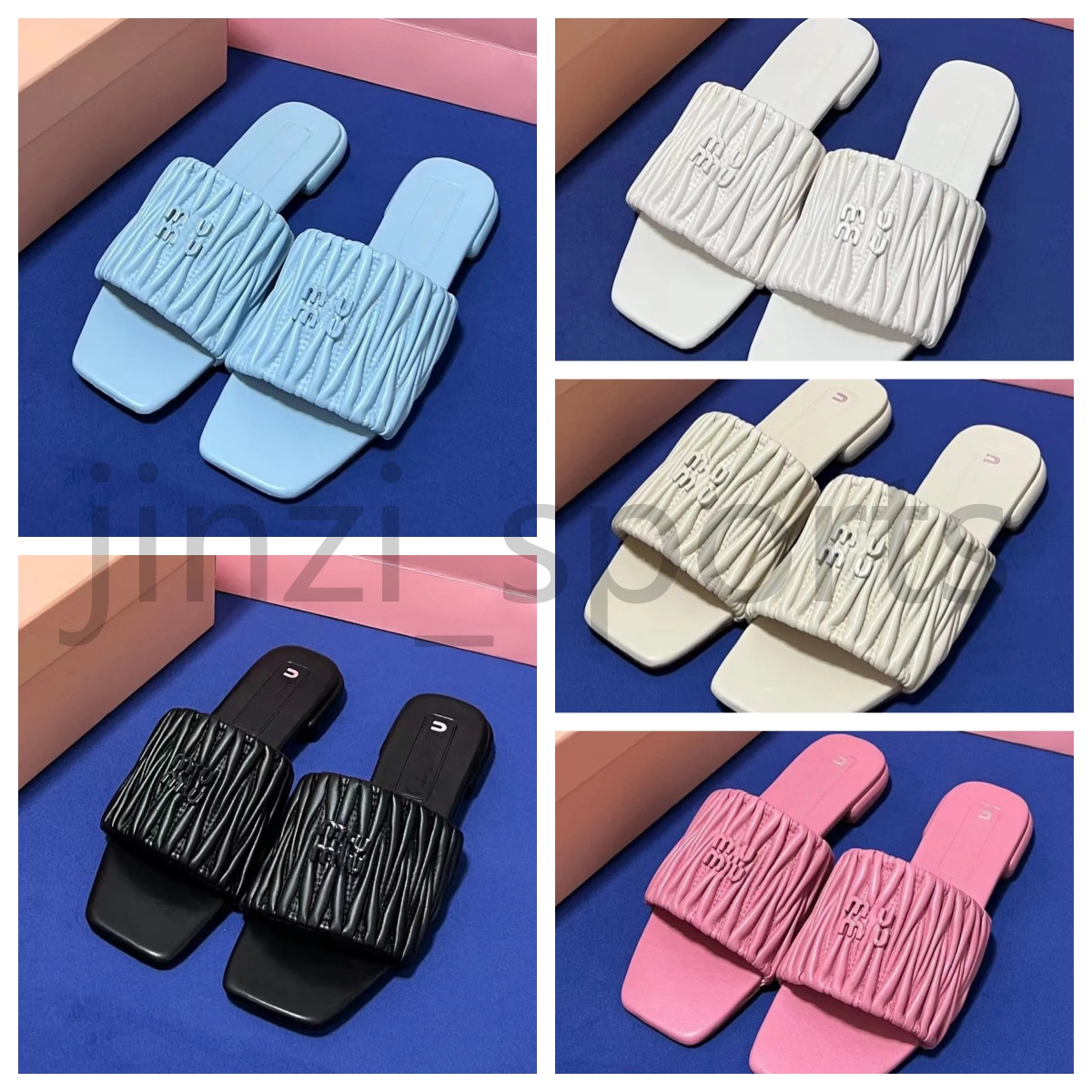 Pantoufles d'été Couleur Couleur classique Femmes de loisirs Flipples Fashion Fashion Flat Bottom Sandal Lettres Luxury Ladies rides cuir en cuir