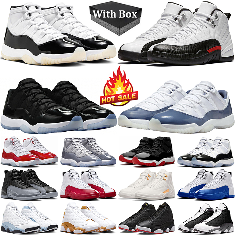With Box Jumpman 11 12 13 Basketball Shoes Men Women 11s Gratitude Cool Grey 12s Black Wolf Grey Cherry Red Taxi 13s Blue Grey Wheat Mens Trainers Sports Sneakers 