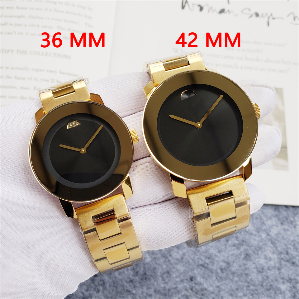 Fashion Full Brand Gold Wrist Watches Man Woman Couples Lovers Stainless Steel Metal Band Luxury With Logo Clock MV Watches