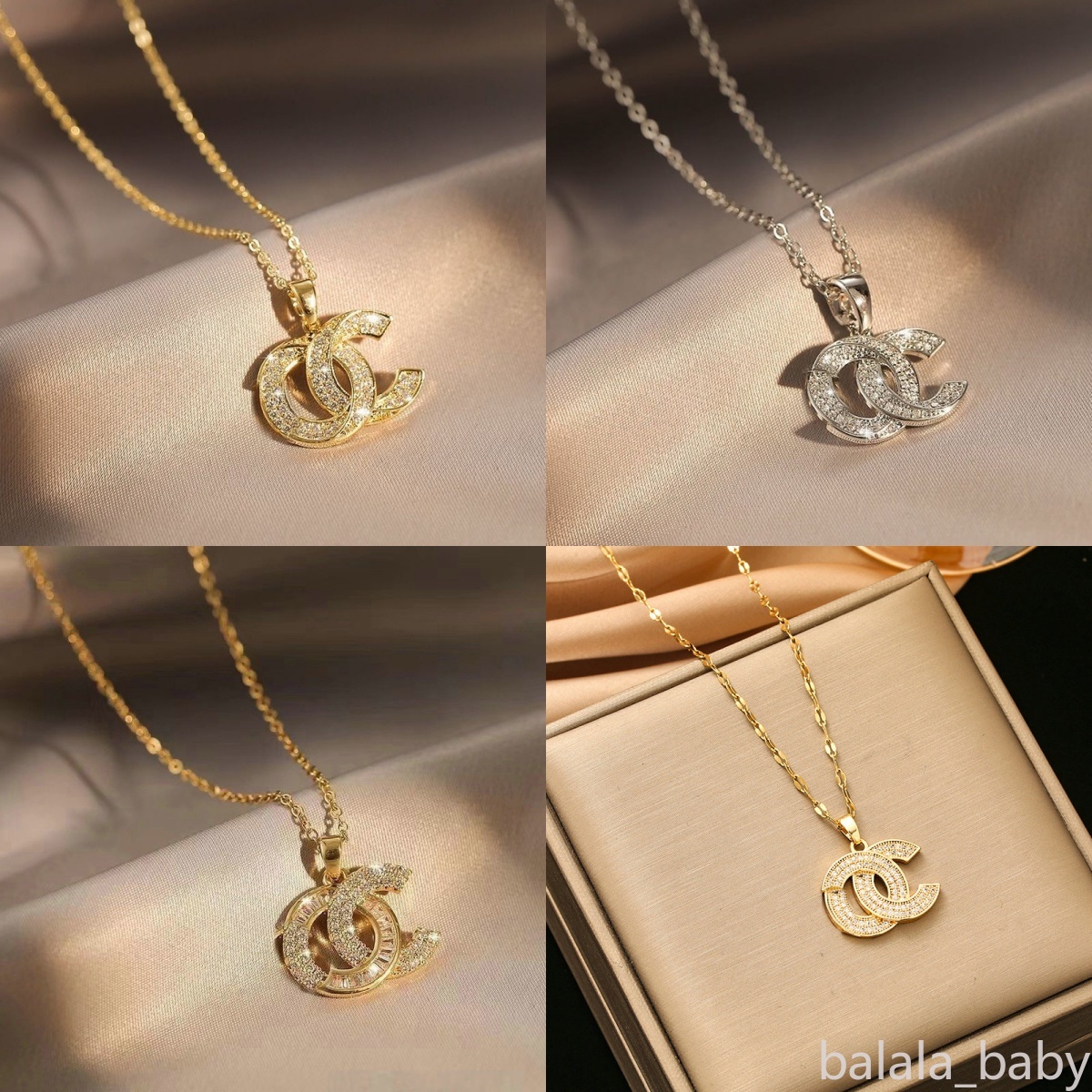 Women Luxury Designer Brand Double Letter Pendant Necklaces Chain 18K Gold Plated Necklaces Sweater Newklace for Wedding Jewerlry Accessories-image-996139643