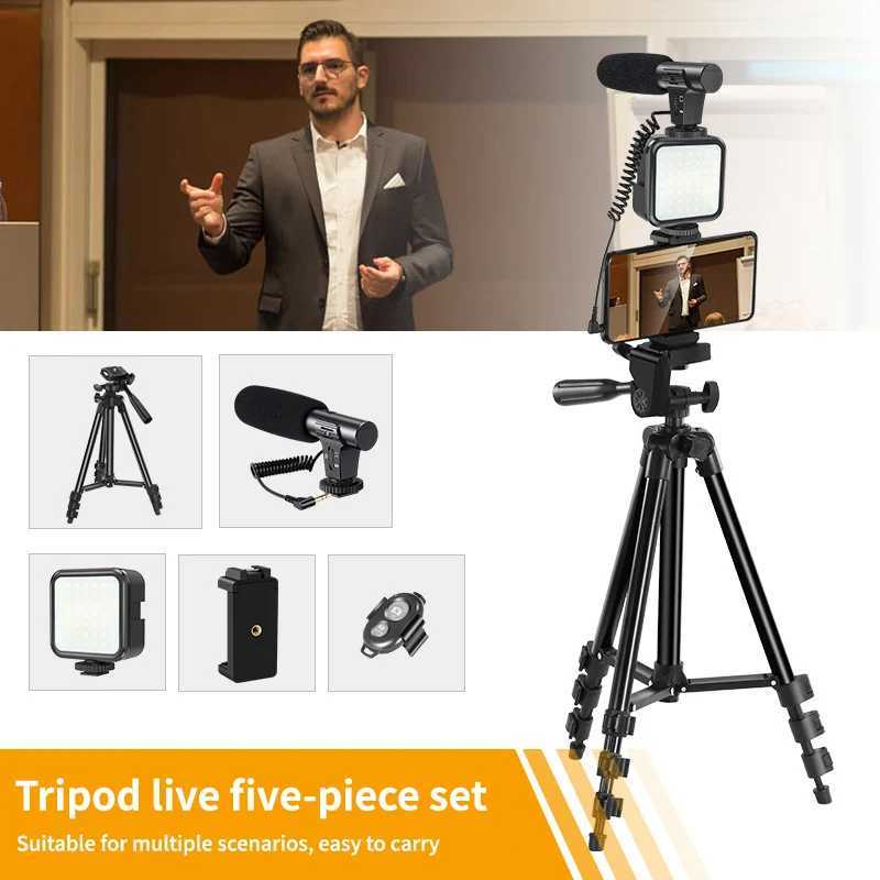 Tripods Jumpflash DSLR SLR Phone Vlog Tripod Vlogging Kits Live Selfie Fill Light Integration with Remote Control Microphone LED Light 246052-image-985940315