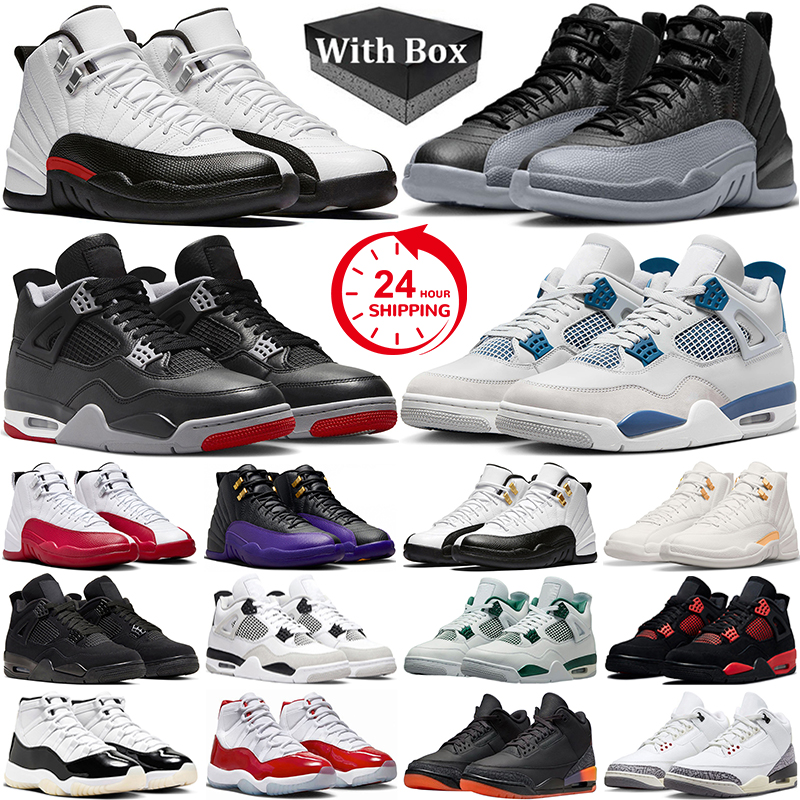 Jumpman 4 11 12 13 Men Women Basketball Shoes 12s Cherry Black Wolf Grey Red Taxi 4s Bred Reimagined Black Cat 13s Blue Grey 11s Gratitude Mens Trainers Sneakers 