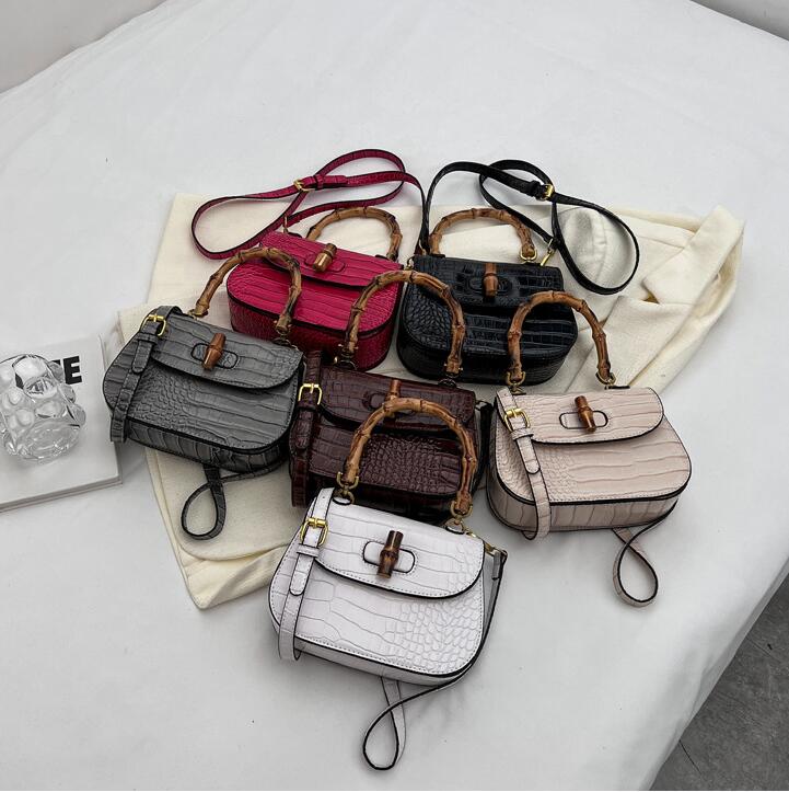 Factory wholesale womens shoulder bag popular embossed crocodile handbag elegant retro solid color leather slub bag simple Joker women handbag 83-image-399876274
