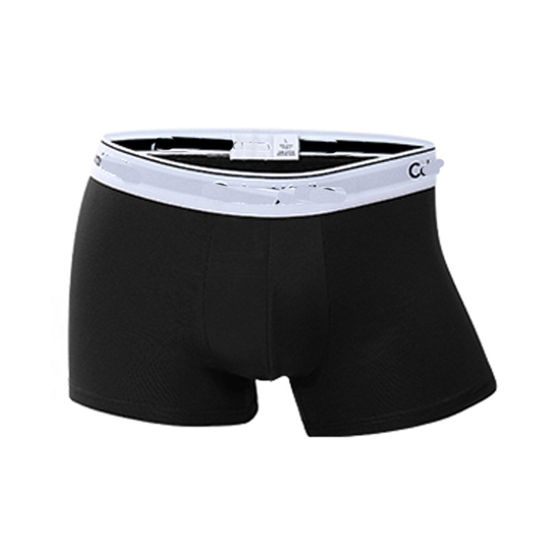 New Men&#039;s Swimwear White Border Pure Cotton Boxer Shorts Fashion Design Comfortable Trend-image-986007957