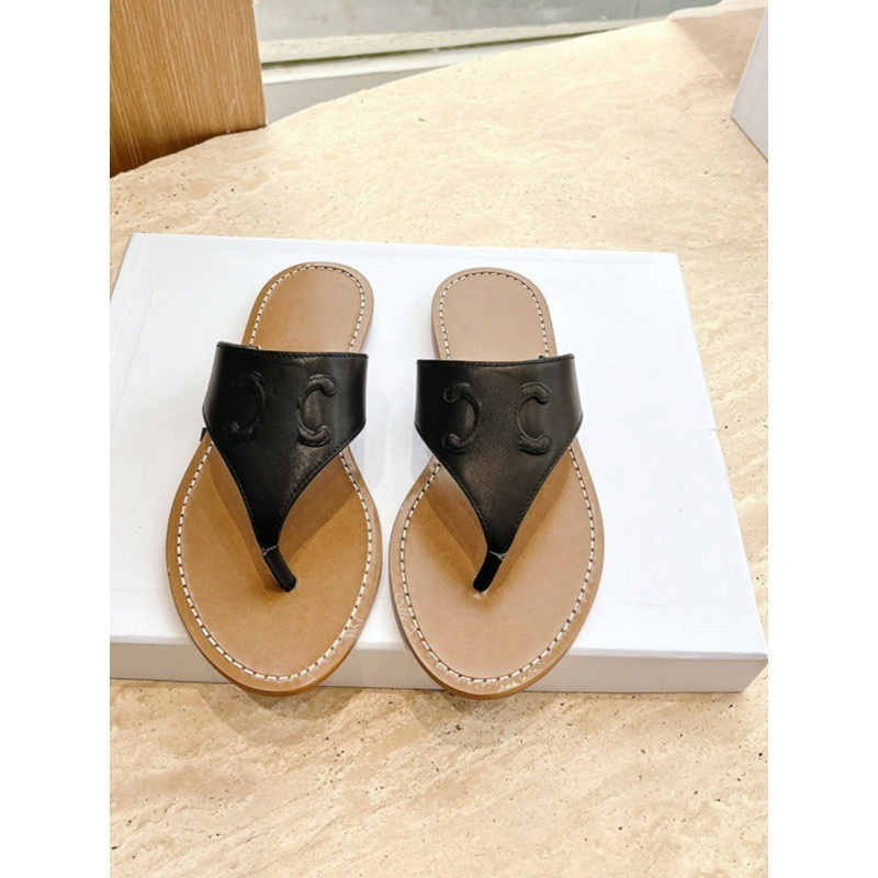 2024 Nouvelles femmes pantoufles Chaussures d'été tongs extérieurs flipples mode glisses décontractées dames chaussures plates femme sandales bas