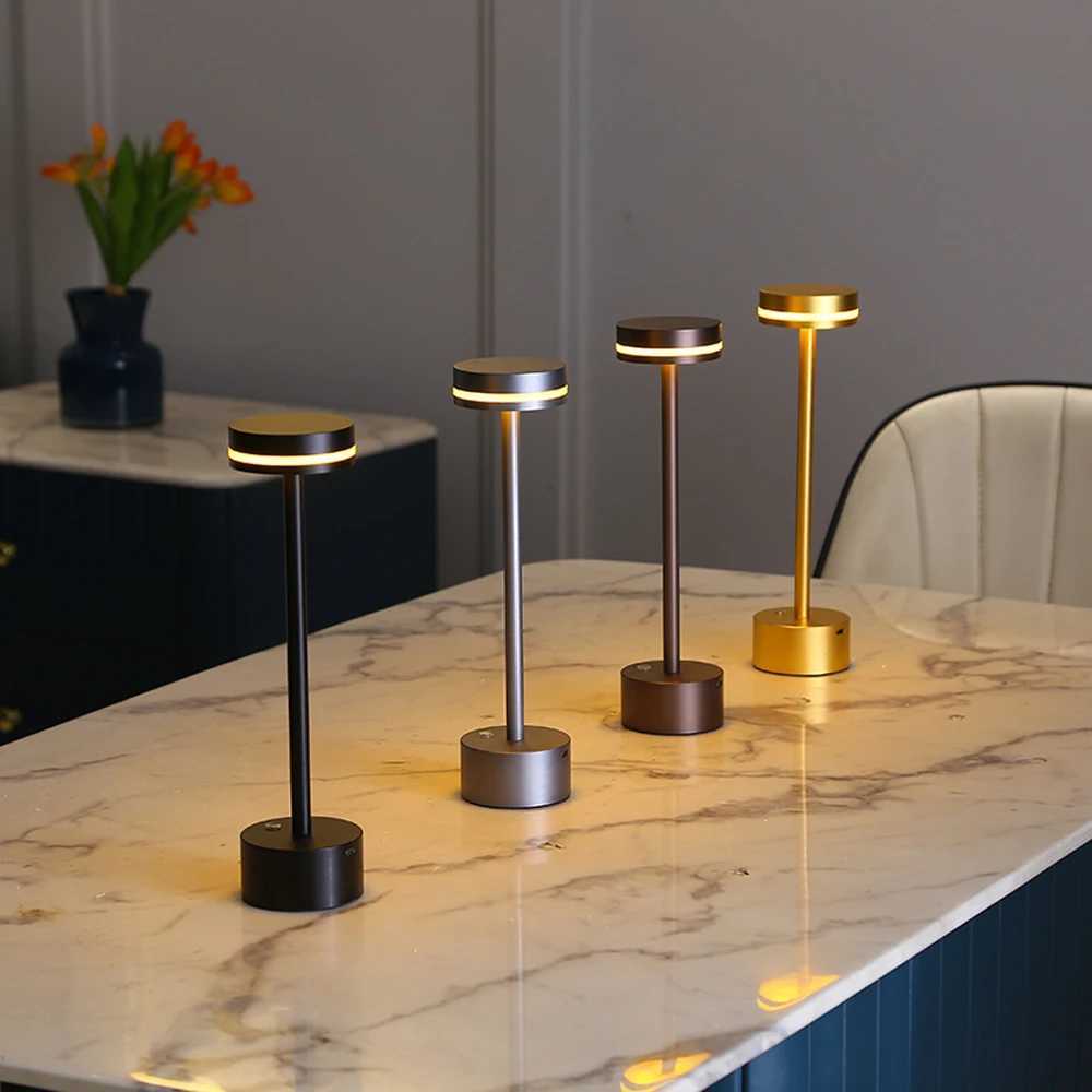 Desk Lamps LED Mushroom Bud Table Lamp Rechargeable Touch Three-tone Lighting For Cafe Bar Restaurant Living Room Bedroom Study Decoration S24605-image-986481526