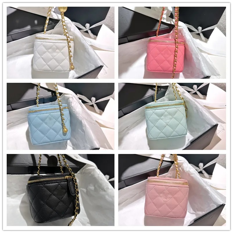 Women Crossbody Bags Shoulder Handbags Designer Luxury Mini Portable Box Cosmetic Lipstick Bag Sheepskin Black Ladies Fashion Small Purses Golden-image-985955428