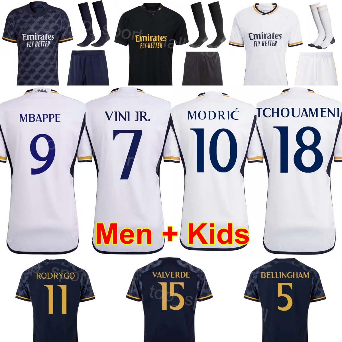23 24 Men Youth Club Team 5 BELLINGHAM Soccer Jersey MBAPPE JOSELU VINICIUS JR VALVERDE TCHOUAMENI RODRYGO KROOS CARVAJAL CAMAVINGA Football Shir-image-800716629