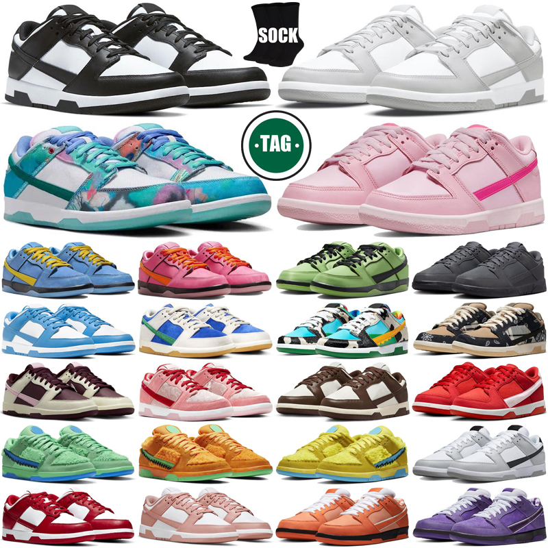 Panda running shoes sneakers for mens womens Outdoor Powerpuff Girls University Blue Red dhgate Triple Pink Grey Fog GAI men trainers Athletic runners 