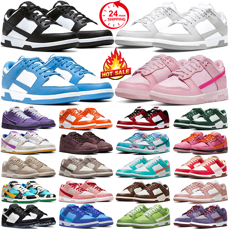 designer low running shoes men women Panda Grey Fog Valentines Day Triple Pink Blossom White Blue Brown Team Green GAI mens trainers sport sneakers size 36-47 