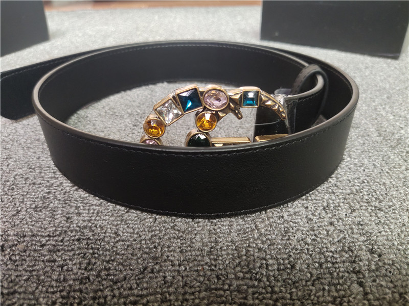 High quality shiny jewelry Smooth buckle designer leather 3.8cm belt-image-985931369