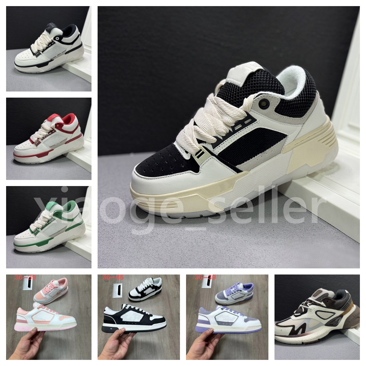 M-1 Lace-up Shoes Bread Sneakers skel top low Shoes Luxury Designer Men Women Platform Shoes Mesh leather Stadium Hardware-logo Leather outdoors-image-986520819