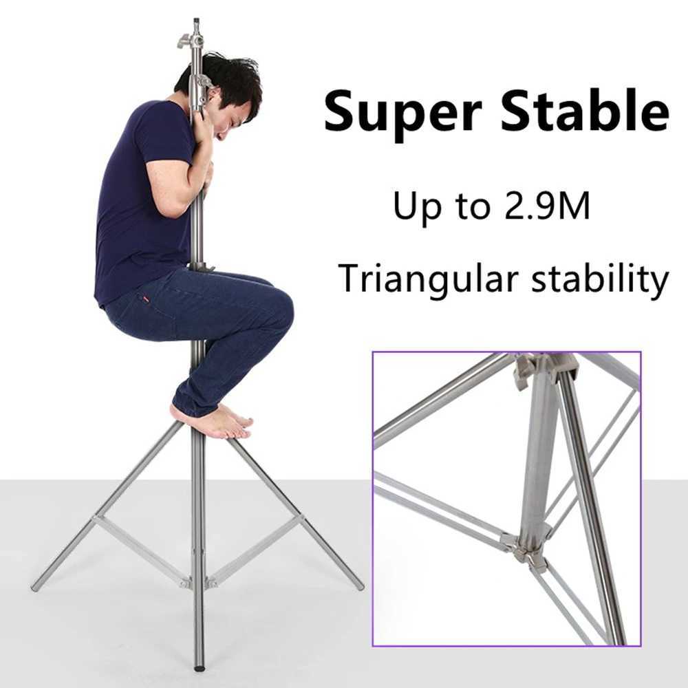 Tripods Super Stable Stainless Steel Big Tripod 2.8M Foldable Light Stand Tripod Photography For Fill Spot Light Softbox Photo Studio 246052-image-985997447